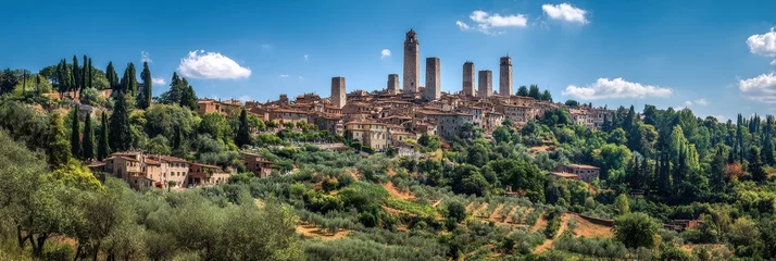 Papier peint photo Toscane Tuscany San Gimignano. Mediaeval Town and Iconic Landmark in the Countryside of Italy  © Mykola