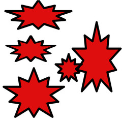 Red starburst grapic