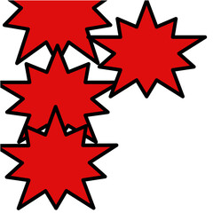 Red starburst grapic