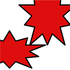 Red starburst grapic