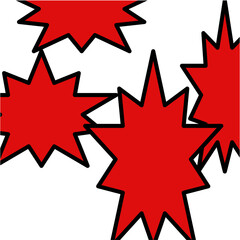 Red starburst grapic