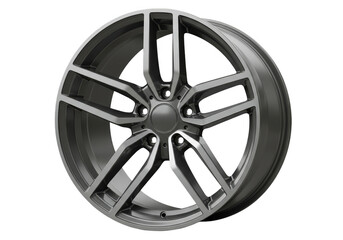 Shiny Gray Car Wheel Rim Automobile Vehicle Alloy Transportation PNG