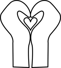 Hand Language Line Art
