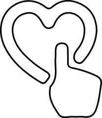 Hand Language Line Art