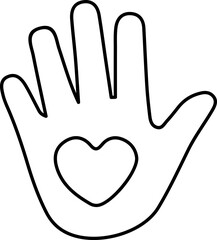 Obraz premium Hand Language Line Art