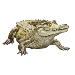 Naklejka premium Isolated Crocodile Reptile Illustration Caiman Wildlife Alligator Vector