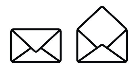 Envelope mail icon set. Email and letters icons. Vector illustration.
