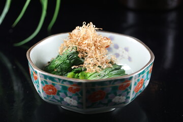 food, japanese cuisine, delicious, cold spinach