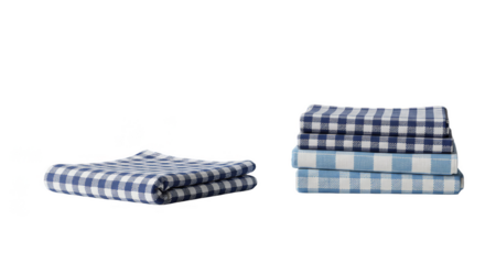 Stack Blue Folded Fabric Textile Clothing Home Isolated Background
