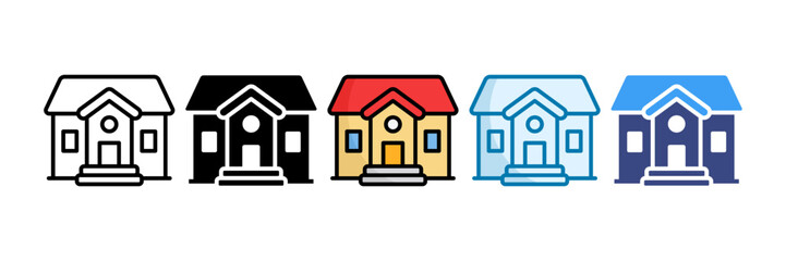 School Icon Set Multiple Style Collection