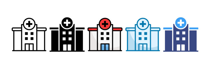 Obraz premium Hospital Icon Set Multiple Style Collection
