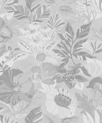 All Over Botanical Pattern with Floral Textures