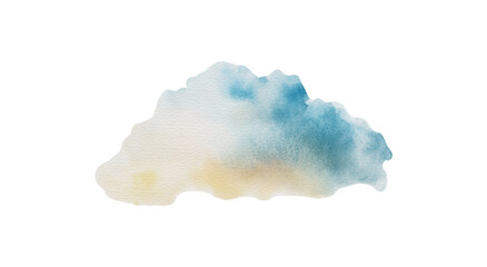 Blue and beige watercolor stain on white background