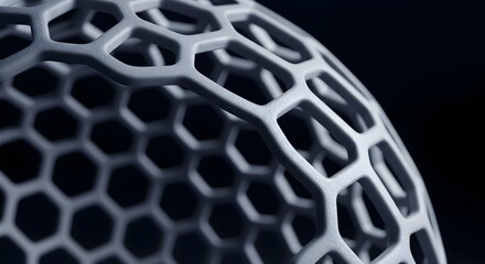 Abstract Geometric Sphere with Honeycomb Pattern