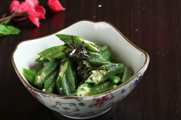 food, japanese cuisine, delicious, okra salad