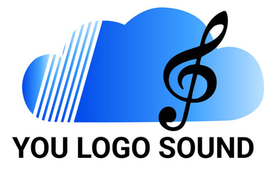 cloud logo  a violin key logo on a cloud with an inscription at the bottom