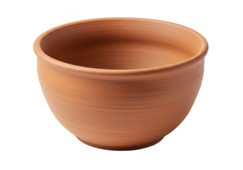 Isolated Empty Brown Clay Bowl Ceramic Pottery Rustic Craft Isolated