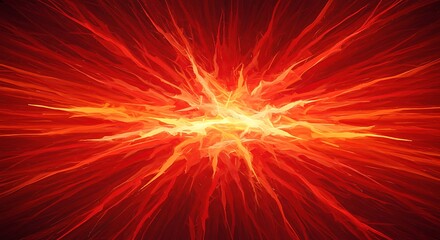 Exploding Fire Abstract Burst of Energy in Red and Yellow
