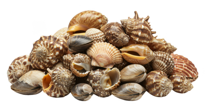 Seashells Heap Many Seashells Sea Animal Shells Isolated Transparent