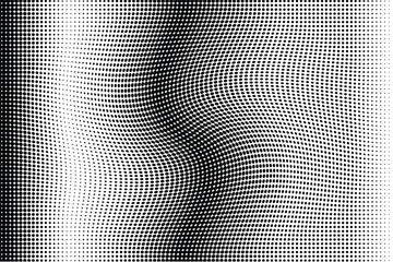 Wavy gradient halftone dots pattern texture background

