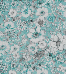 Elegant Floral & Leaf Pattern with Artistic Texture