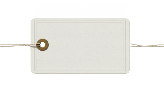 Vintage Paper Tag Empty Cardboard Price Tag Advertisement Isolated