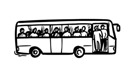 Bus transportation with people