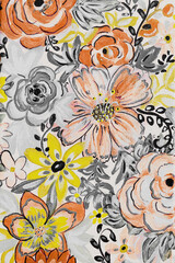 All Over Botanical Pattern with Floral Textures