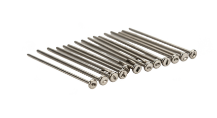 Stainless Steel Screws Hardware Metallic Silver Tools Isolated Background