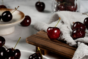 Studio shot of delicious cherry