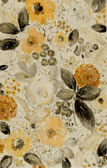 Floral Leaf Pattern Seamless Design with Textures