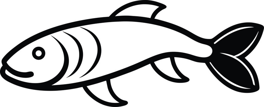 arapaima icon line art vector illustration on transparent background