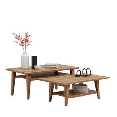 Transparent Background Still Life Wood Table Interior Decoration