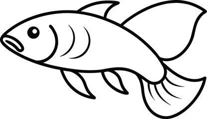 Obraz premium arowana icon line art vector illustration on transparent background