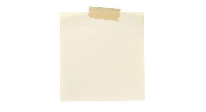 Sticky Note with Adhesive Tape Paper Texture Isolated Background