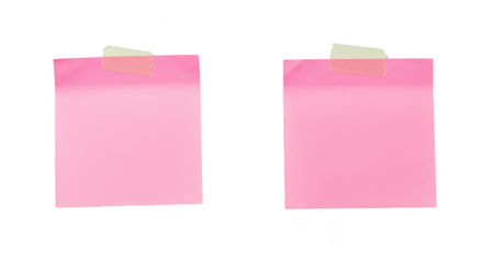 Two Pink Sticky Note Isolated for Reminder Message Transparent PNG