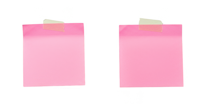 Two Pink Sticky Note Isolated for Reminder Message Transparent PNG