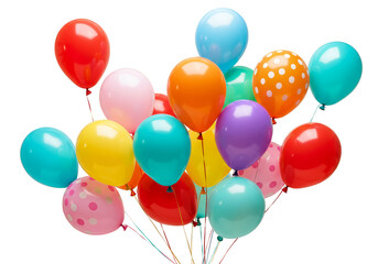 Vibrant Balloons Bunch Celebration Graphic Element on Transparent Background