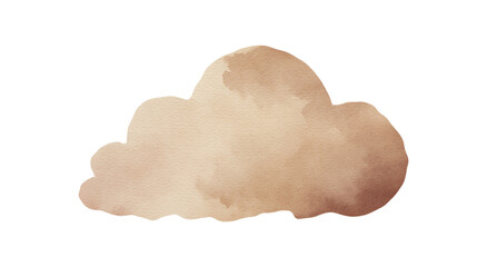 Watercolor cloud isolated on white background