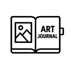Art journal icon symbolizing creative sketching and ideas – outline
