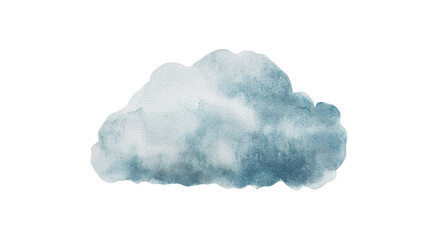 Watercolor cloud isolated on white background