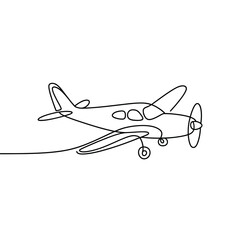 One Line Drawing Of A Small Airplane