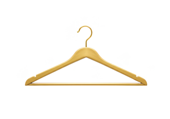 Wooden Clothing Hanger Empty Fashion Wooden Accessory Isolated Background