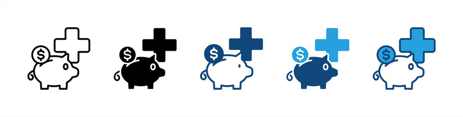 Saving Account icon set multiple style collection