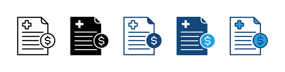 Obraz premium Medical Expense icon set multiple style collection