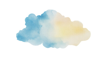 Abstract watercolor cloud isolated on white background