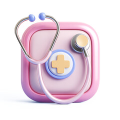 3D Red cross medical icon on transparent background for emergency or health-related design.