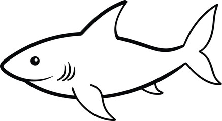 Obraz premium reef shark icon line art vector illustration on transparent background 