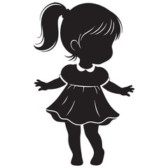 silhouette of a girl on a white background