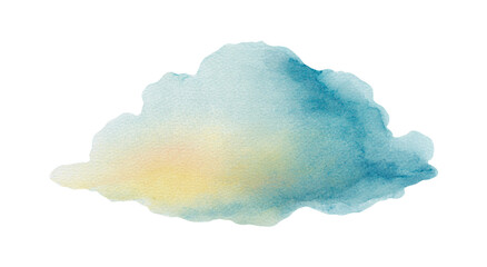Watercolor cloud illustration, isolated on white background